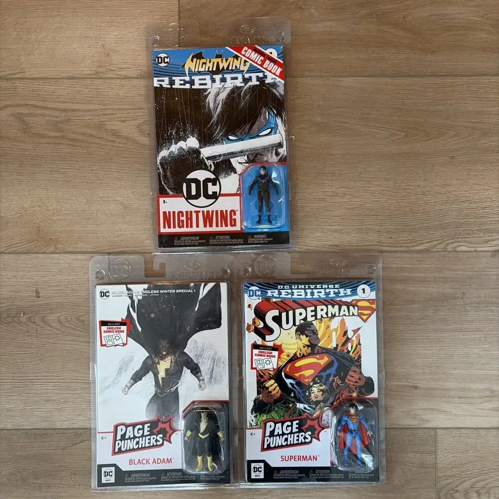DC REBIRTH PAGE PUNCHERS SUPERMAN, BLACK ADAM, NIGHTWING Lot Of 3 Sealed